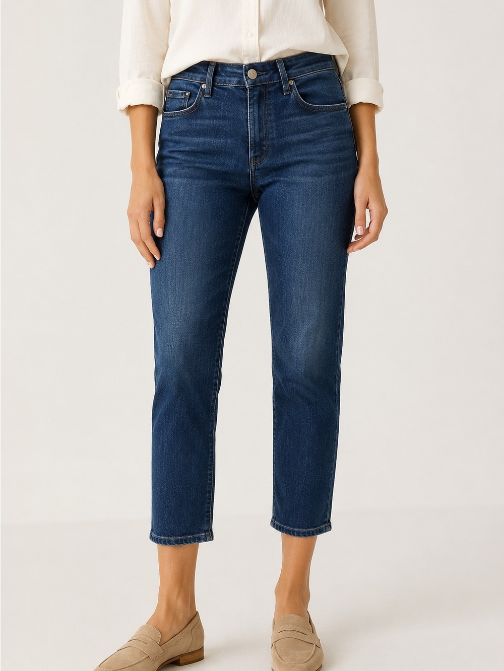 Citizens of Humanity Women’s Dark Wash Cropped Straight Leg Jeans